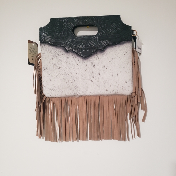 OrchidsCA Handbags - Elegant Black and White Fringe Tote